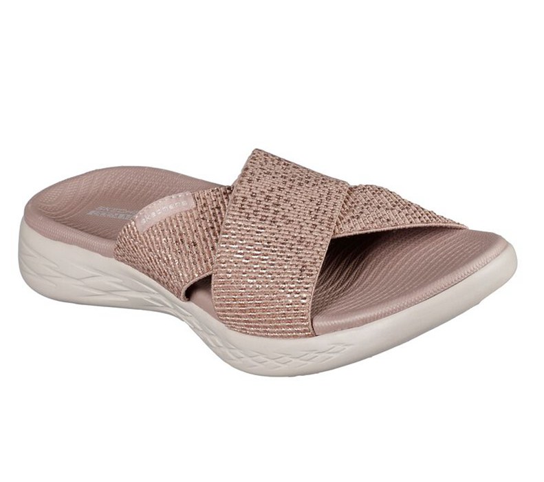 Skechers On The Go 600 - Glistening - Womens Slide Gold Rose [AU-FI2226]